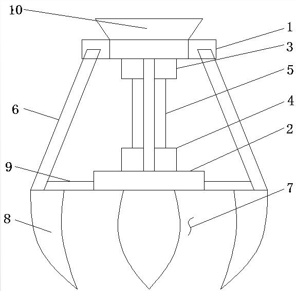 起重機(jī)用多瓣抓斗發(fā)明圖 起重機(jī)用多瓣抓斗發(fā)明圖